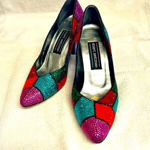 Vintage Stuart Weitzman Signature Total Rhinestone Multicolor Pumps